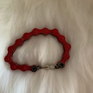 Ladies red chain biker bracelet new ❤️